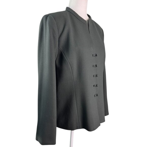 CARLISLE Vintage Blazer Jacket Grayish-Green Button Front 100% Wool Women's 14 - Picture 4 of 8
